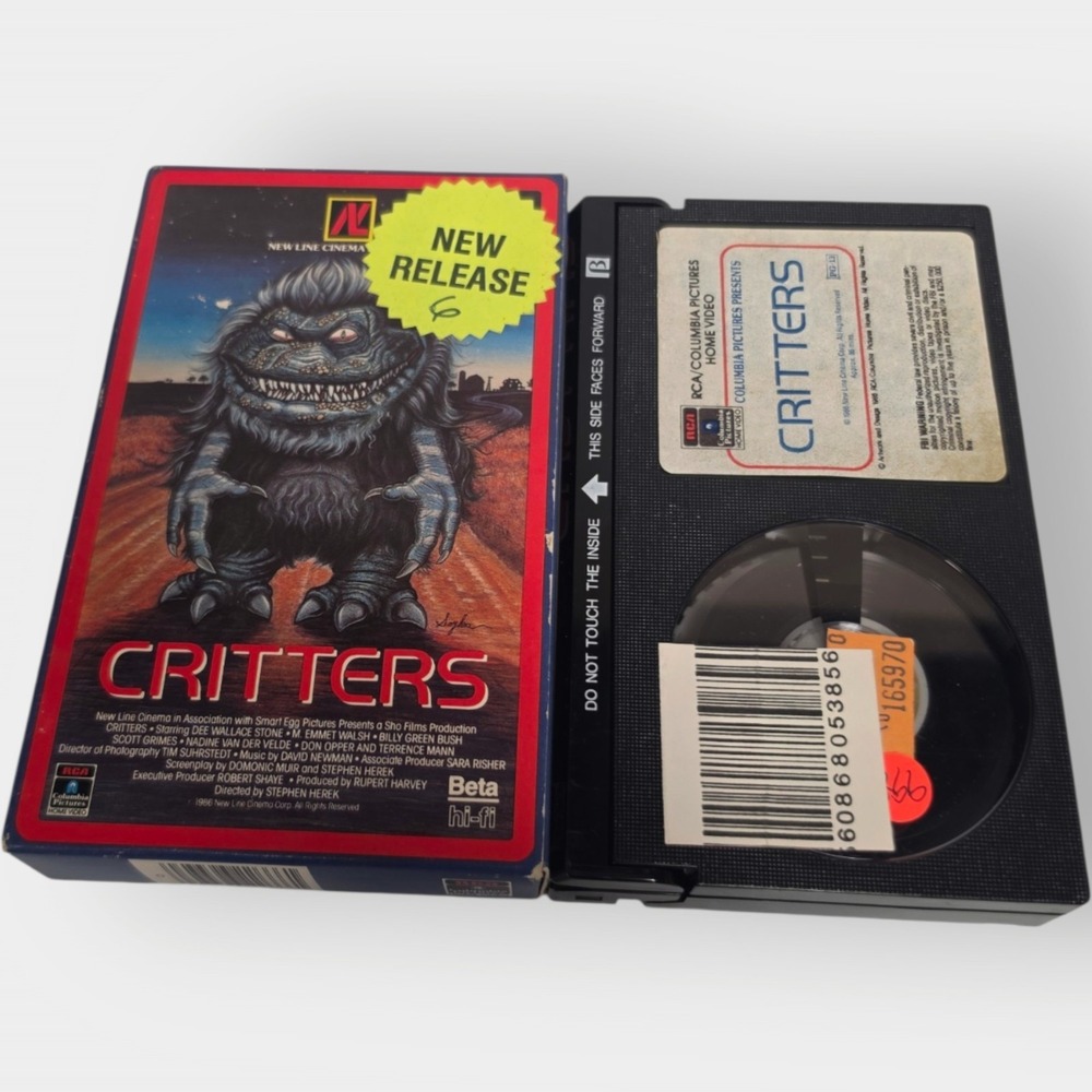Critters Betamax Beta Tape 1986 Horror Sci-Fi RCA Columbia Ex-Rental With Box